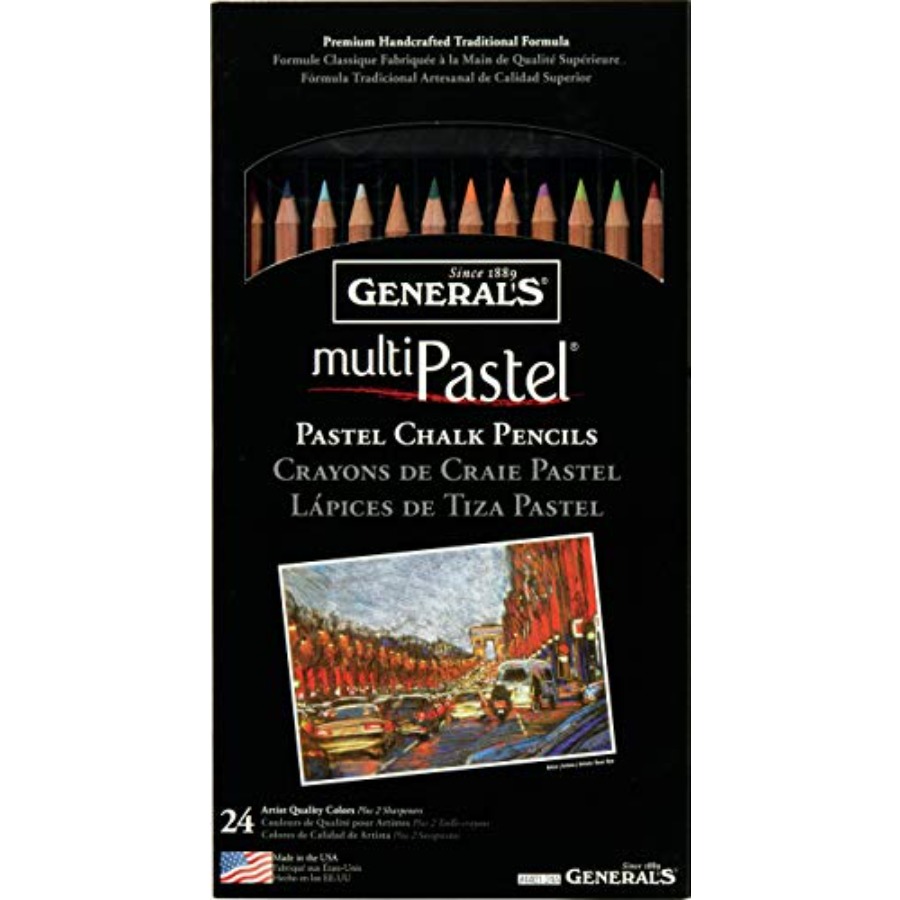 Chalk Pastel Set - Generals G4401-24A Pastel Chalk Pencil Set