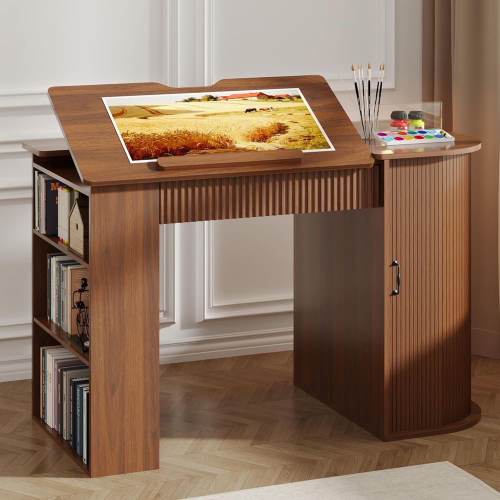 Art Craft & Architecture - Storage Cabinet Desk with Drawers, Open