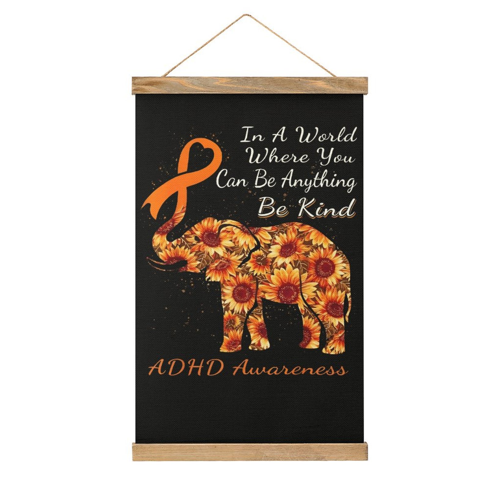 Art Craft Bar - ADHD Awareness Elephant Sunflower Art Linen