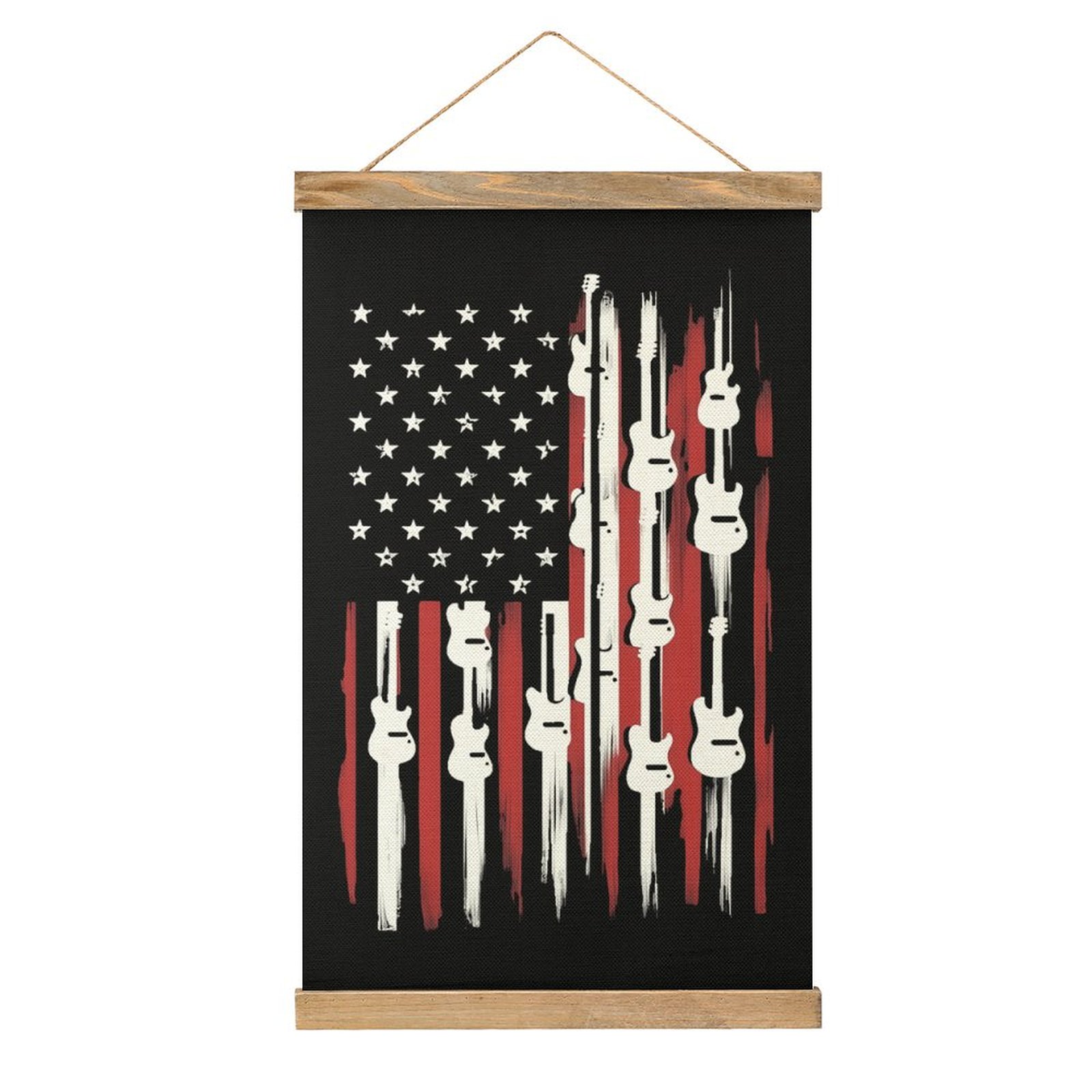 Art Craft Restaurant - Creative American Flag Guitar Art Linen