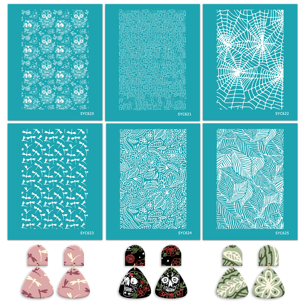 Silk Screen Printing - Polymer Clay Silk Screen Stencils,Reusable Sugar