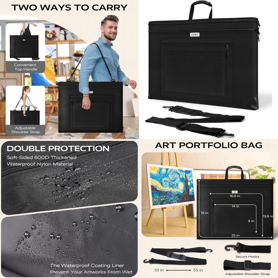 Art Portfolio Bag - Lightweight Art Portfolio Bag 18x24 with