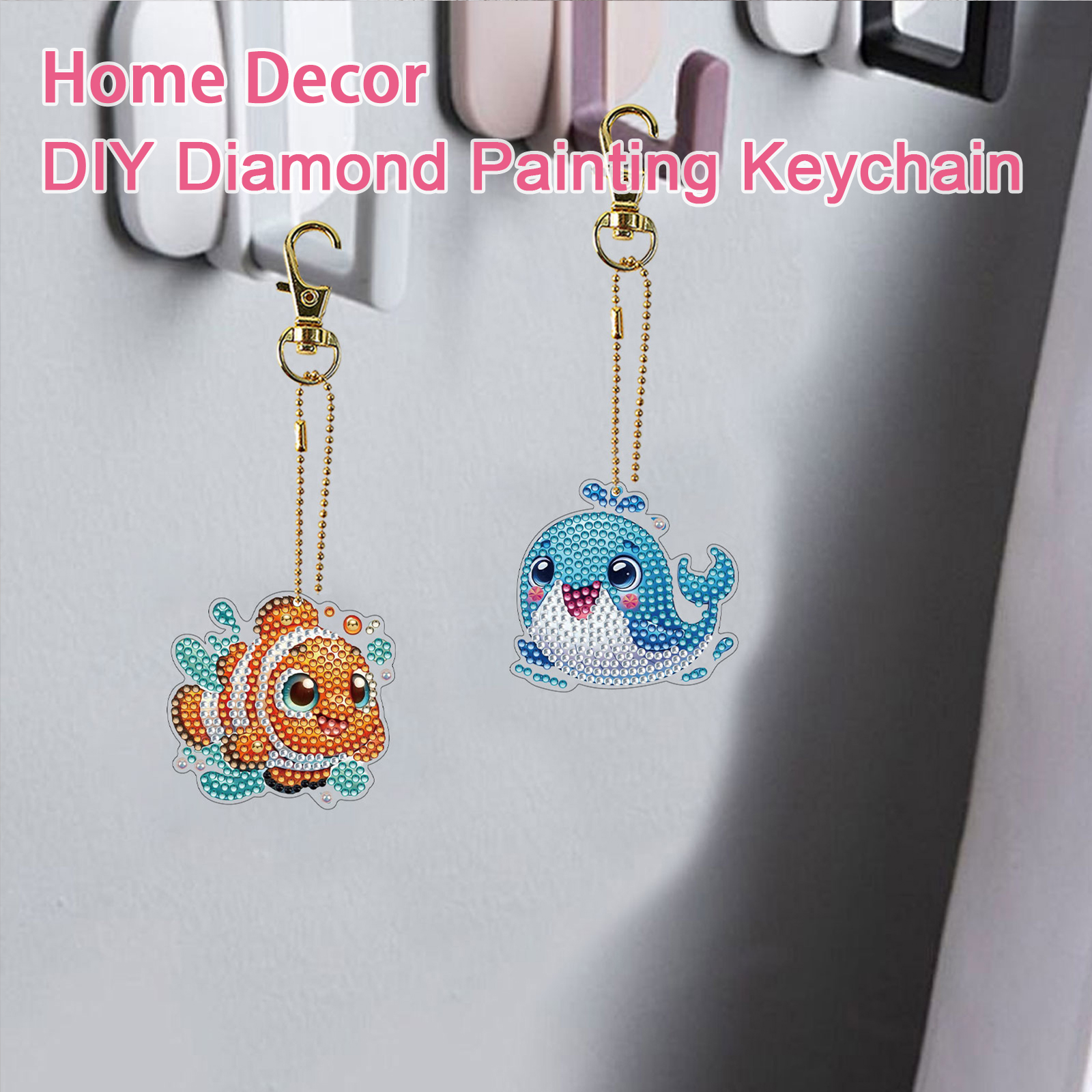 Art Craft Birthday Party - 15Pcs DiY Diamond Art Keychain Ornaments