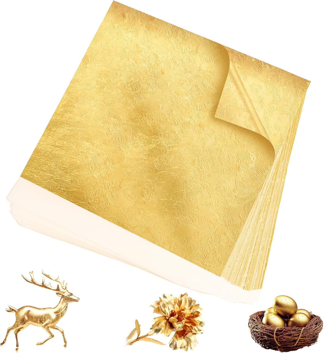 Art Craft Diy - 300Pcs Gold Leaf Sheets 5.1x5.1 inch