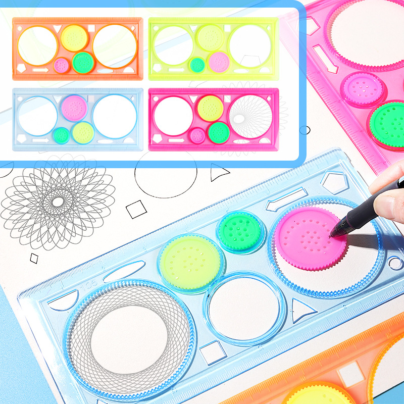Art Craft Kids - Geometry Spirograph Drawing Rulers Stencils Set