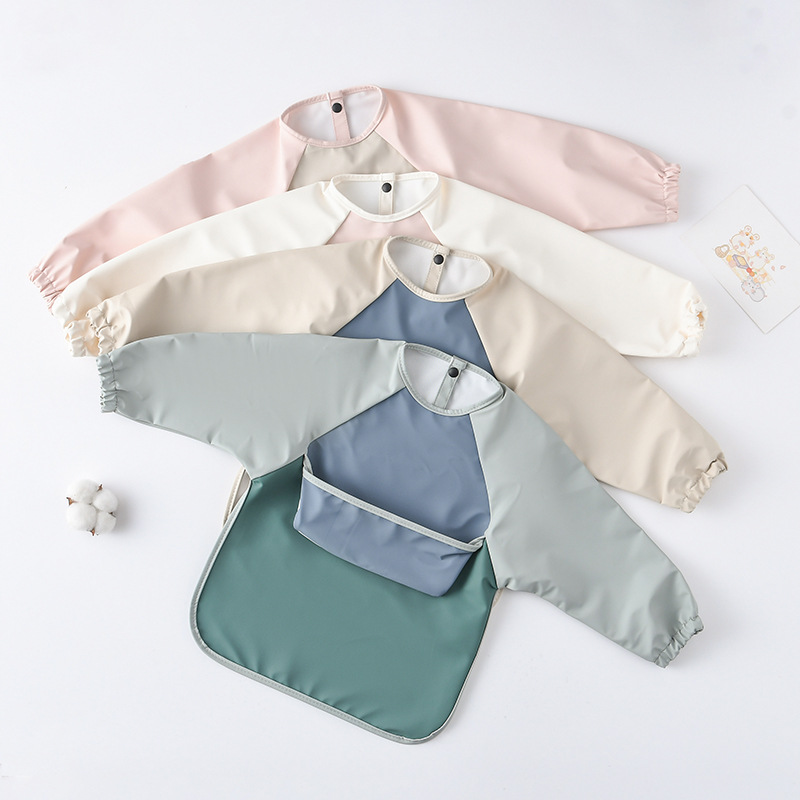Kids Baby Long Sleeved PU Bibs - đánh giá và giá Art Craft Toddlers