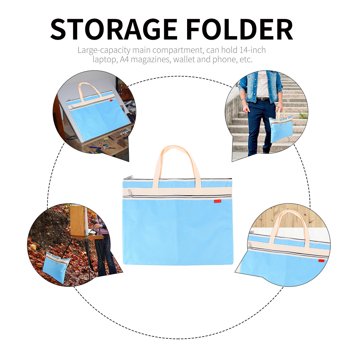 A3 Zipper File Bag Waterproof  - đánh giá và giá Art Portfolio Bag