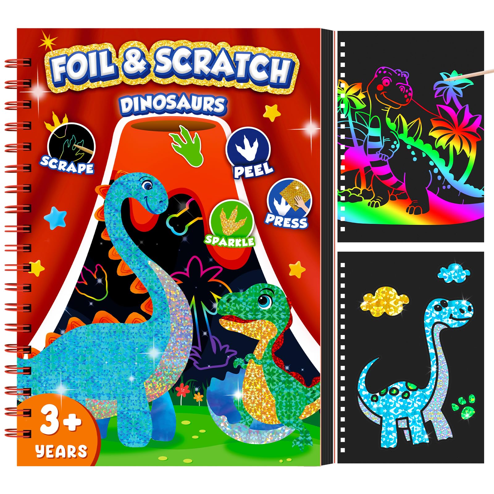 Dinosaur Scratch Art Book for  - đánh giá và giá Dinosaur And Craft