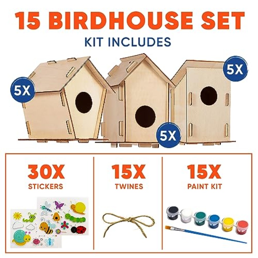 Kit - Unfinished Wood Bird Hou - đánh giá và giá Art Craft & Architecture