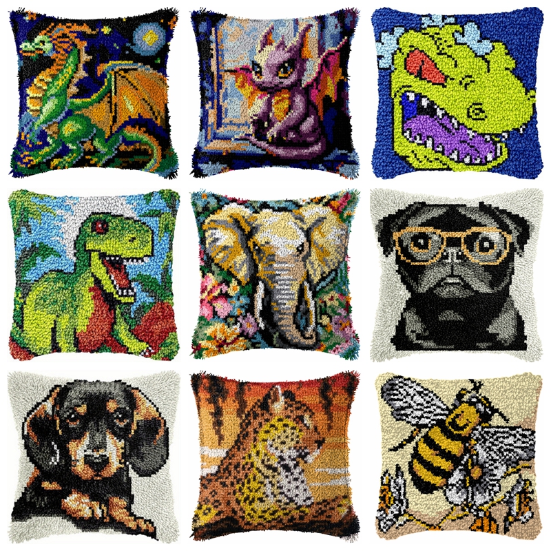Dinosaur Latch Hook Pillow Kit - đánh giá và giá Dinosaur And Craft