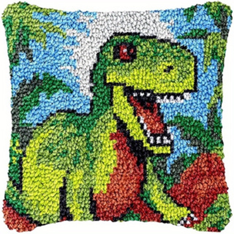 Dinosaur Latch Hook Pillow Kit - đánh giá và giá Dinosaur And Craft