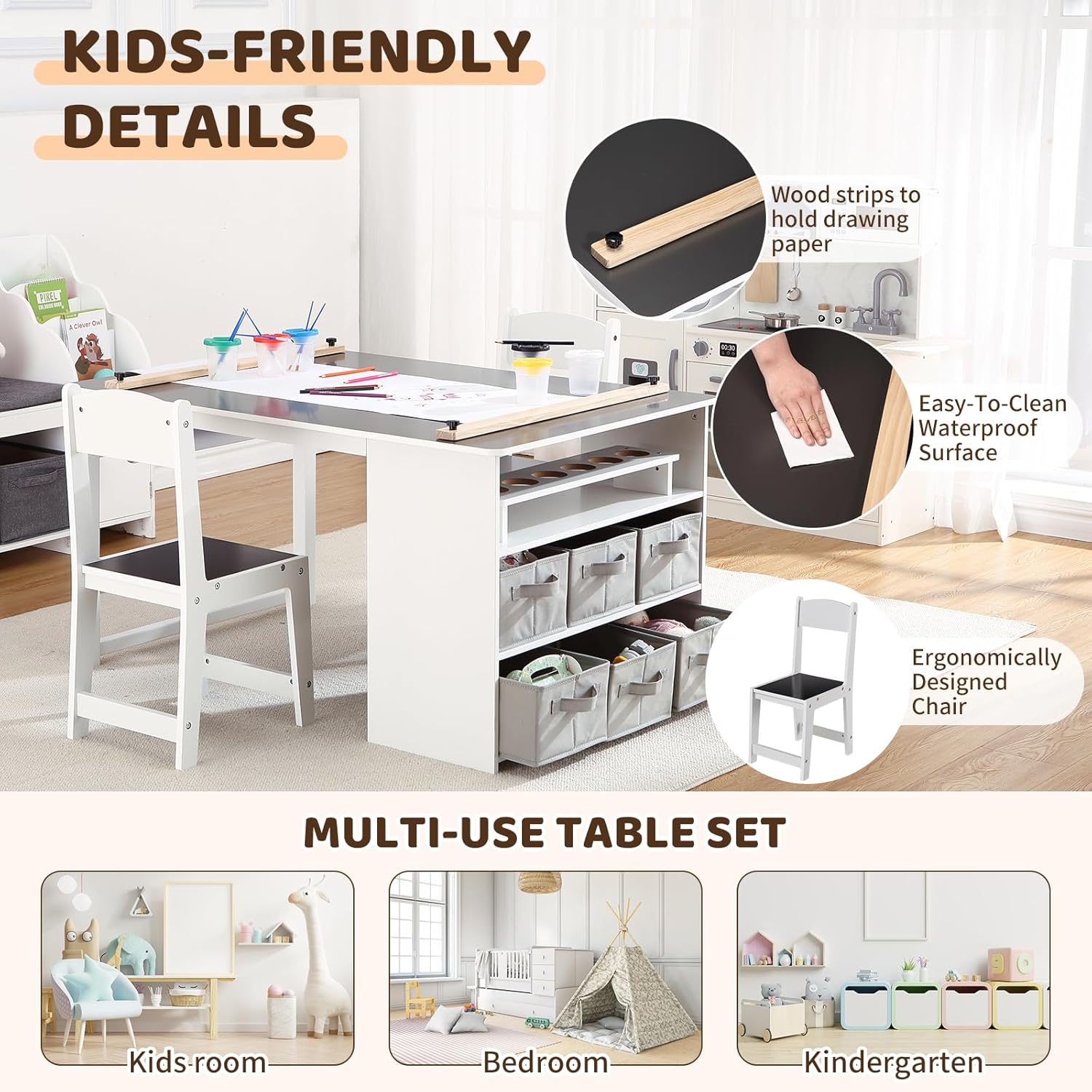 4 In 1 Kids Art Table and Chai - đánh giá và giá Art Craft Toddlers