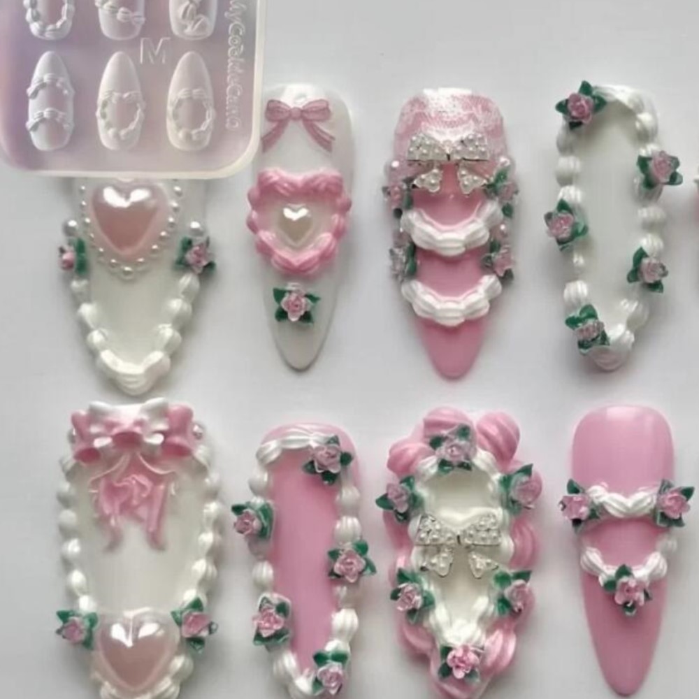 1pc 3D French Cream Nail Art S - đánh giá và giá Art Craft Template