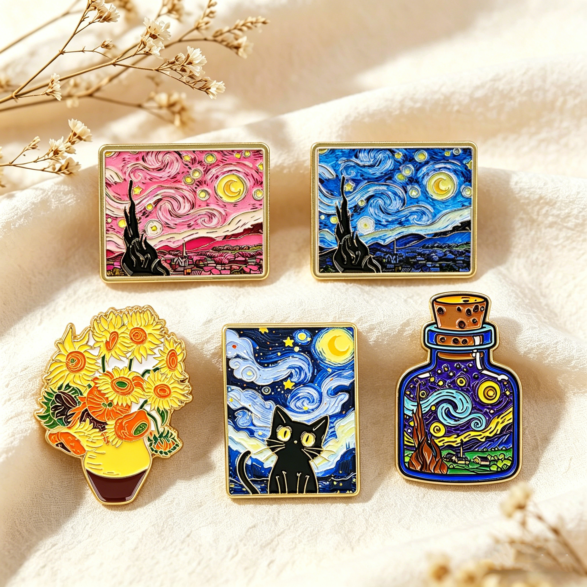 Van Gogh Art Enamel Pin Oil Pa - đánh giá và giá Art Portfolio Bag