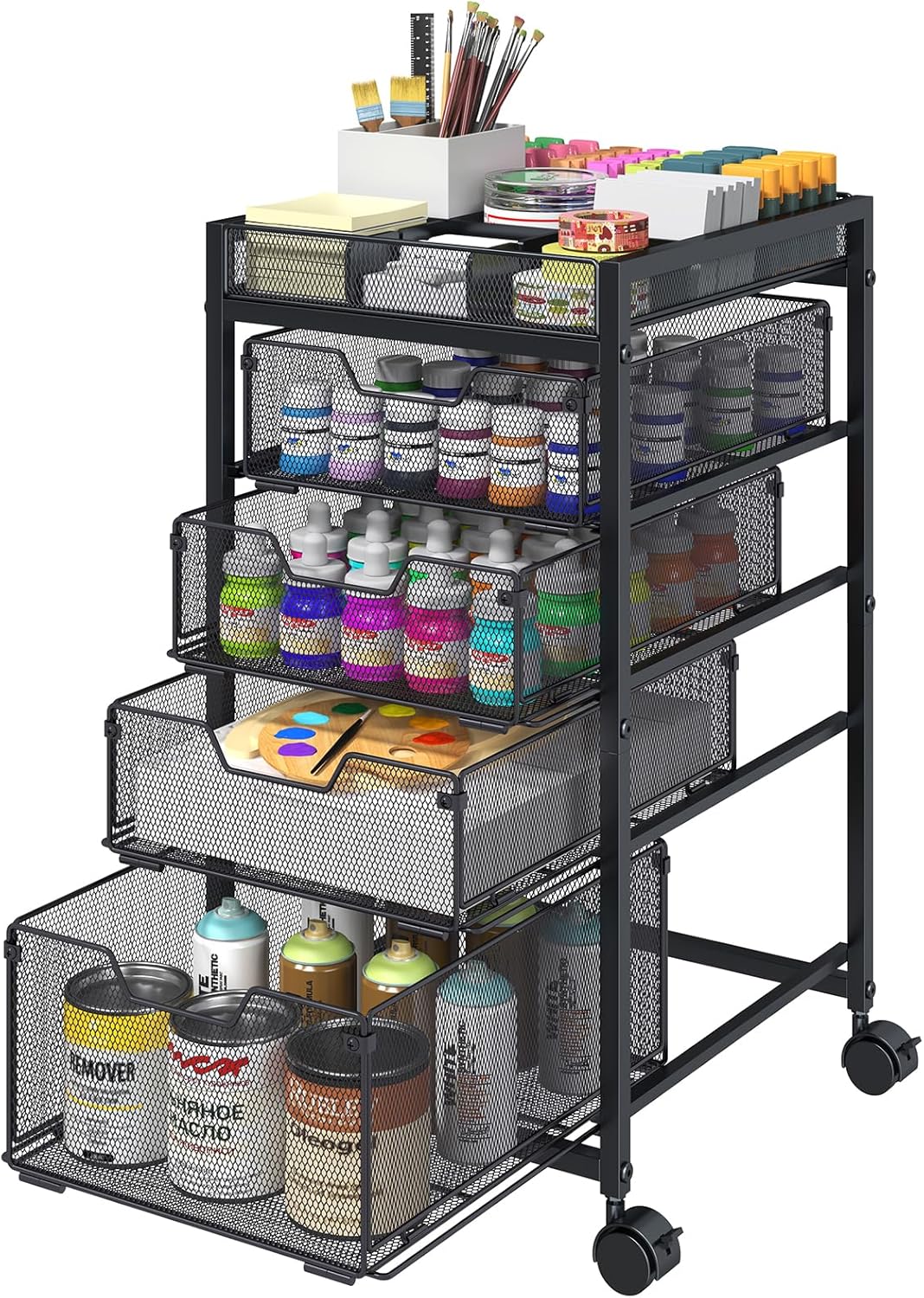 Rolling Utility Cart with 4 Dr - đánh giá và giá Art Craft Diy