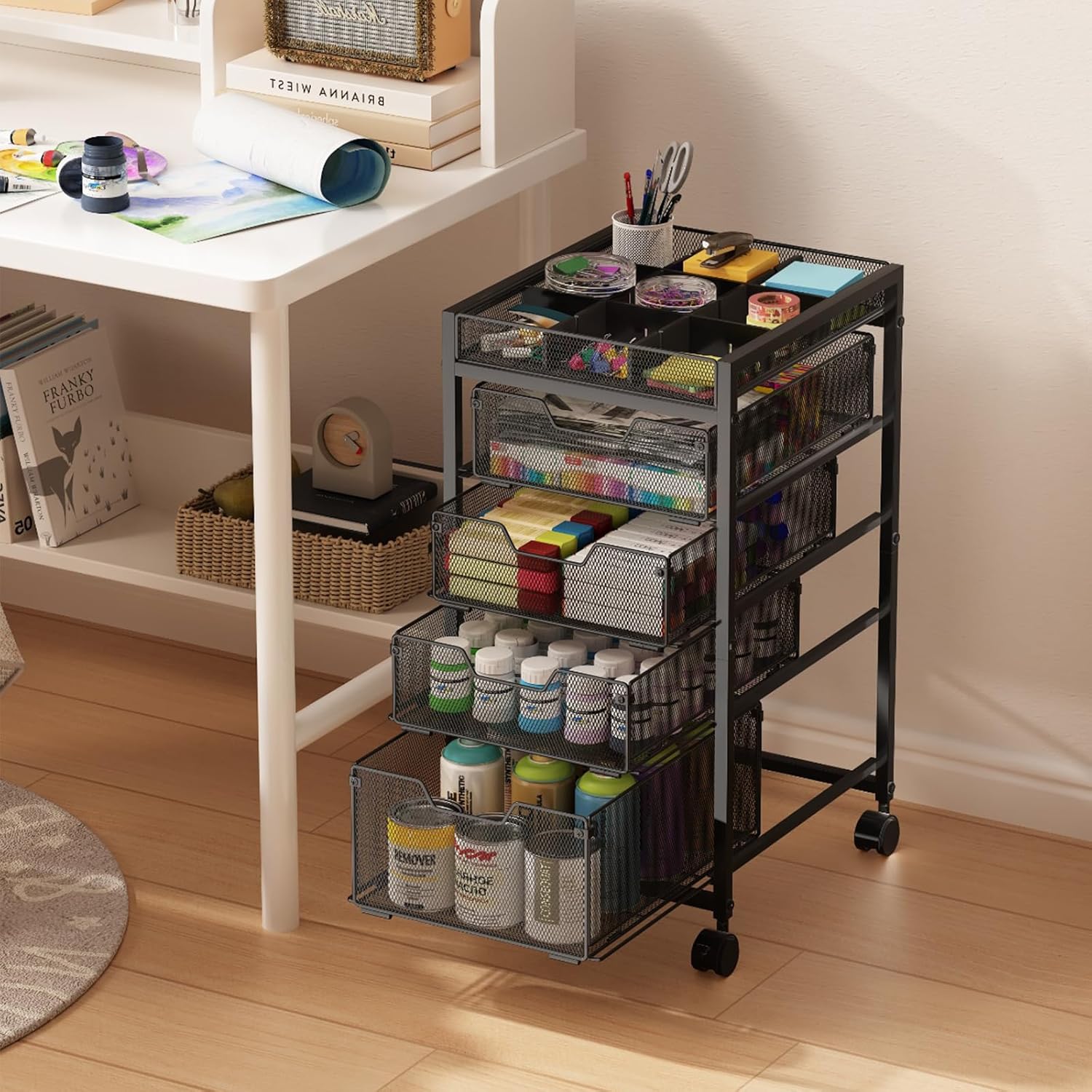 Rolling Utility Cart with 4 Dr - đánh giá và giá Art Craft Diy