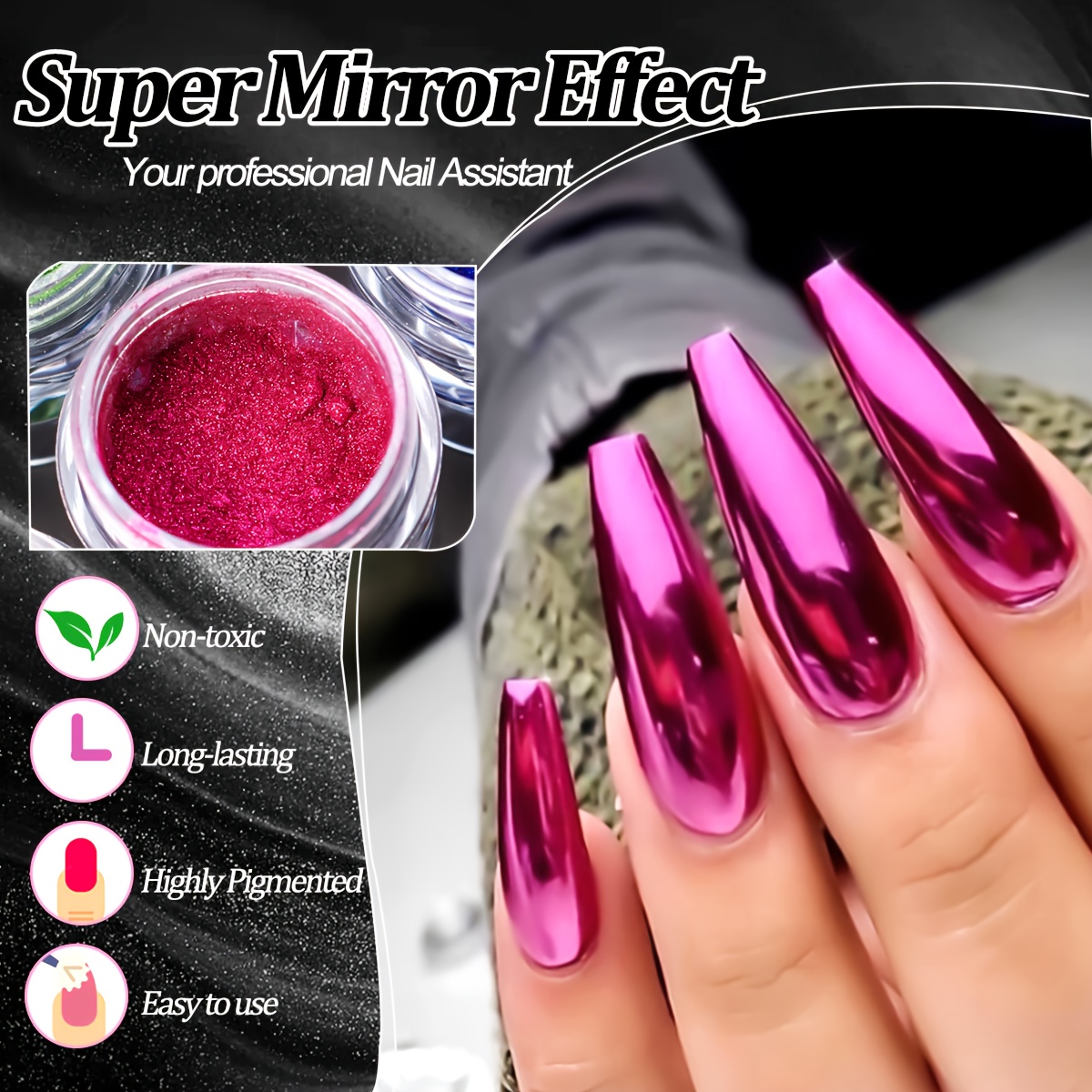 12 Color Chrome Nail Powder Se - đánh giá và giá Art Craft Mirror