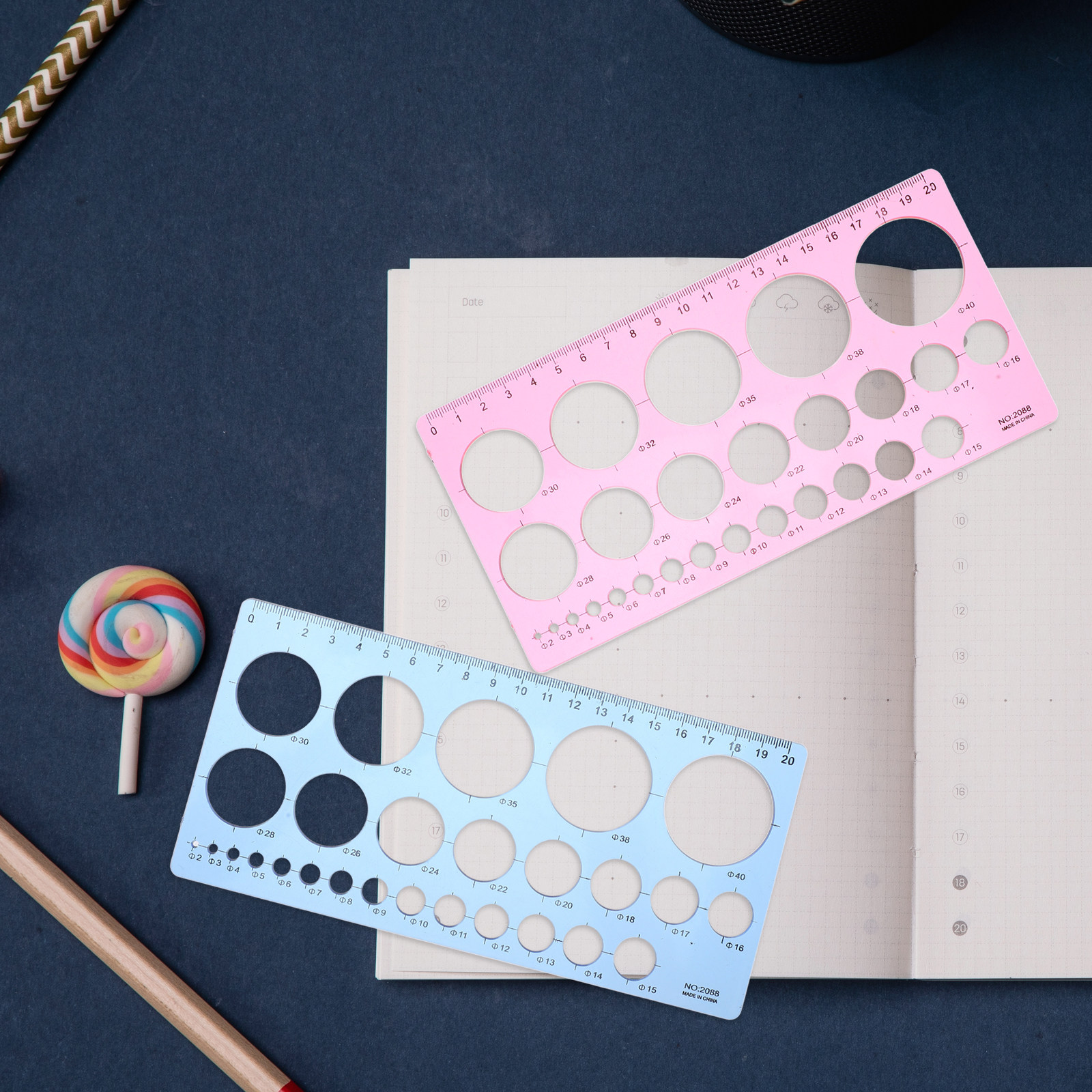 2Pcs Circle Template Ruler Geo - đánh giá và giá Art Craft Template