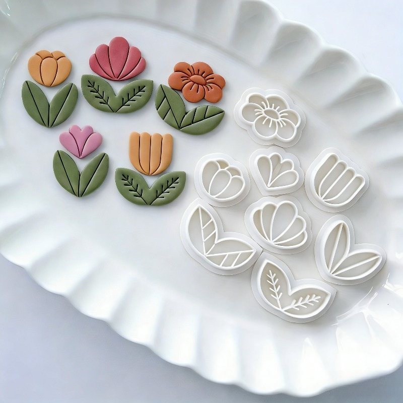 8Pcs Floral Leaf Polymer Clay  - đánh giá và giá Art Craft With Leaves
