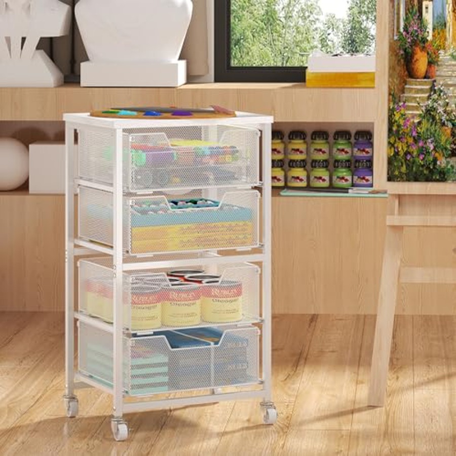 4-Drawer Rolling Storage Cart  - đánh giá và giá Art Craft & Architecture