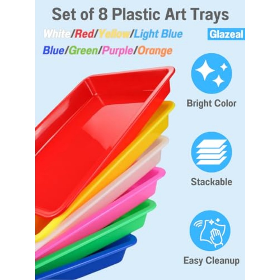 8 Pack Plastic Art Trays 10.9' - đánh giá và giá School Of Art X Craft