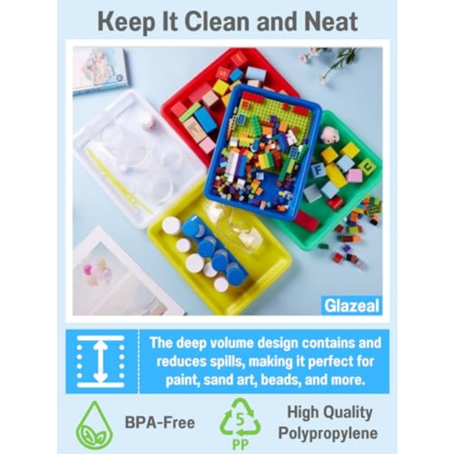 8 Pack Plastic Art Trays 10.9' - đánh giá và giá School Of Art X Craft
