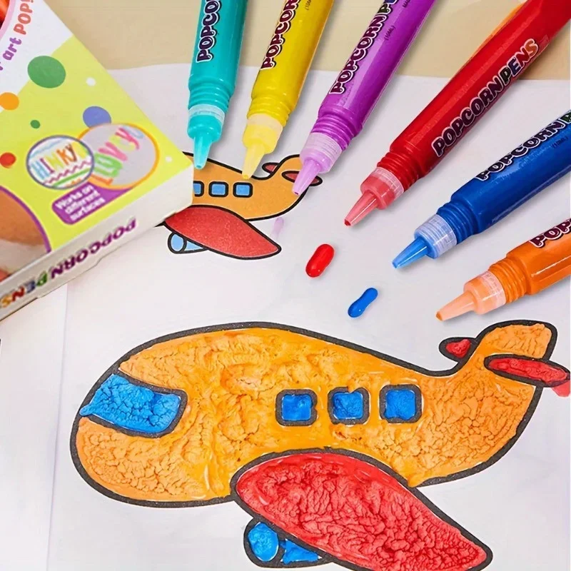 6pcs Puffy Popcorn Art Pens, 3 - đánh giá và giá Art And Craft With Paint