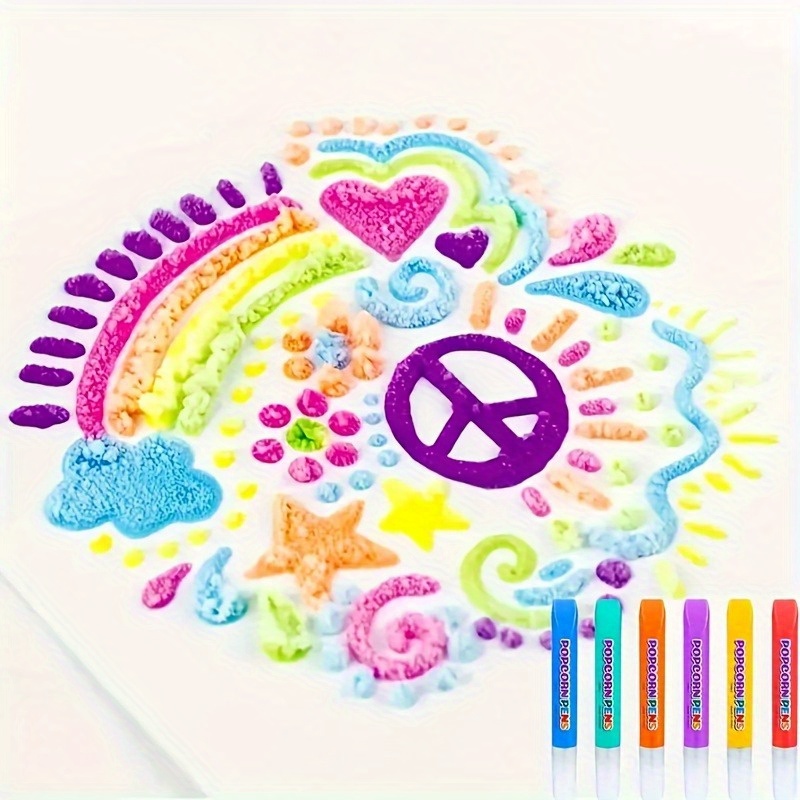 6pcs Puffy Popcorn Art Pens, 3 - đánh giá và giá Art And Craft With Paint