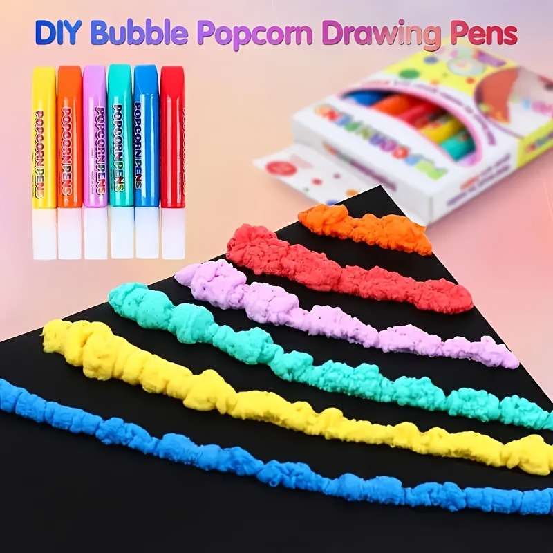 6pcs Puffy Popcorn Art Pens, 3 - đánh giá và giá Art And Craft With Paint