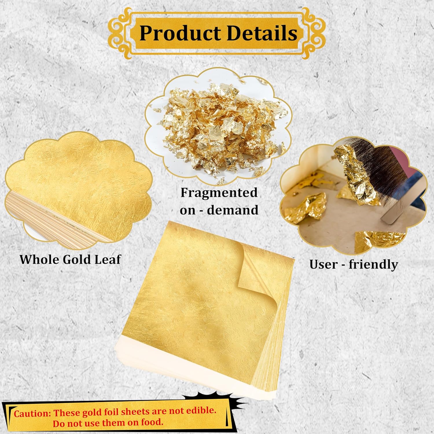 300Pcs Gold Leaf Sheets 5.1x5. - đánh giá và giá Art Craft Diy