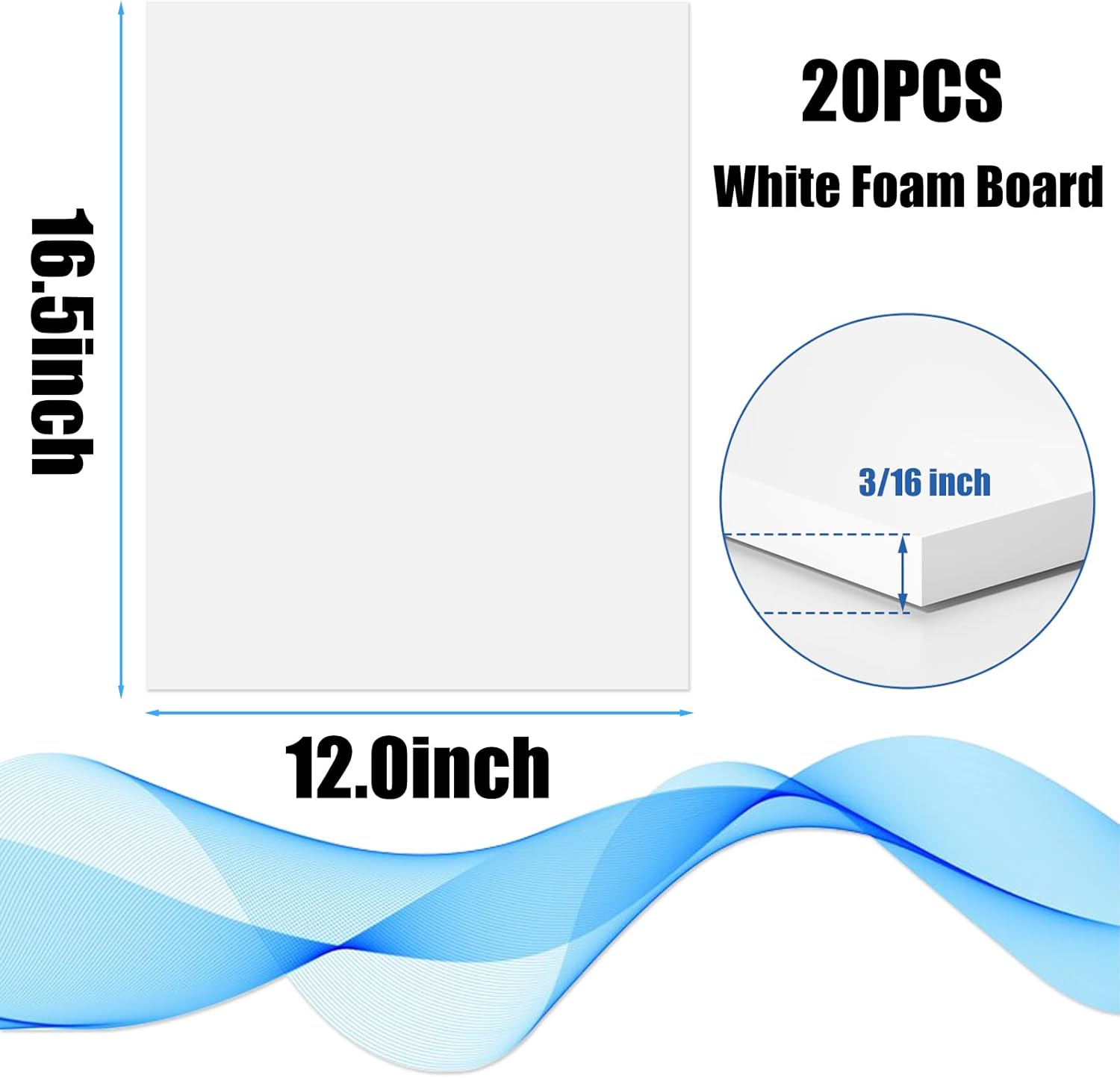 20 Pack White Foam Board 12