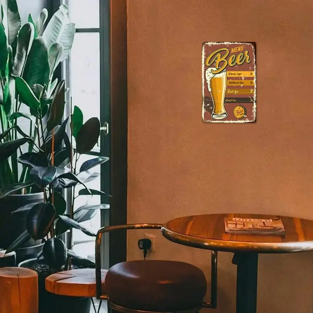 1PC Beer Menu Tin Sign - Vinta - đánh giá và giá Art Craft Bar