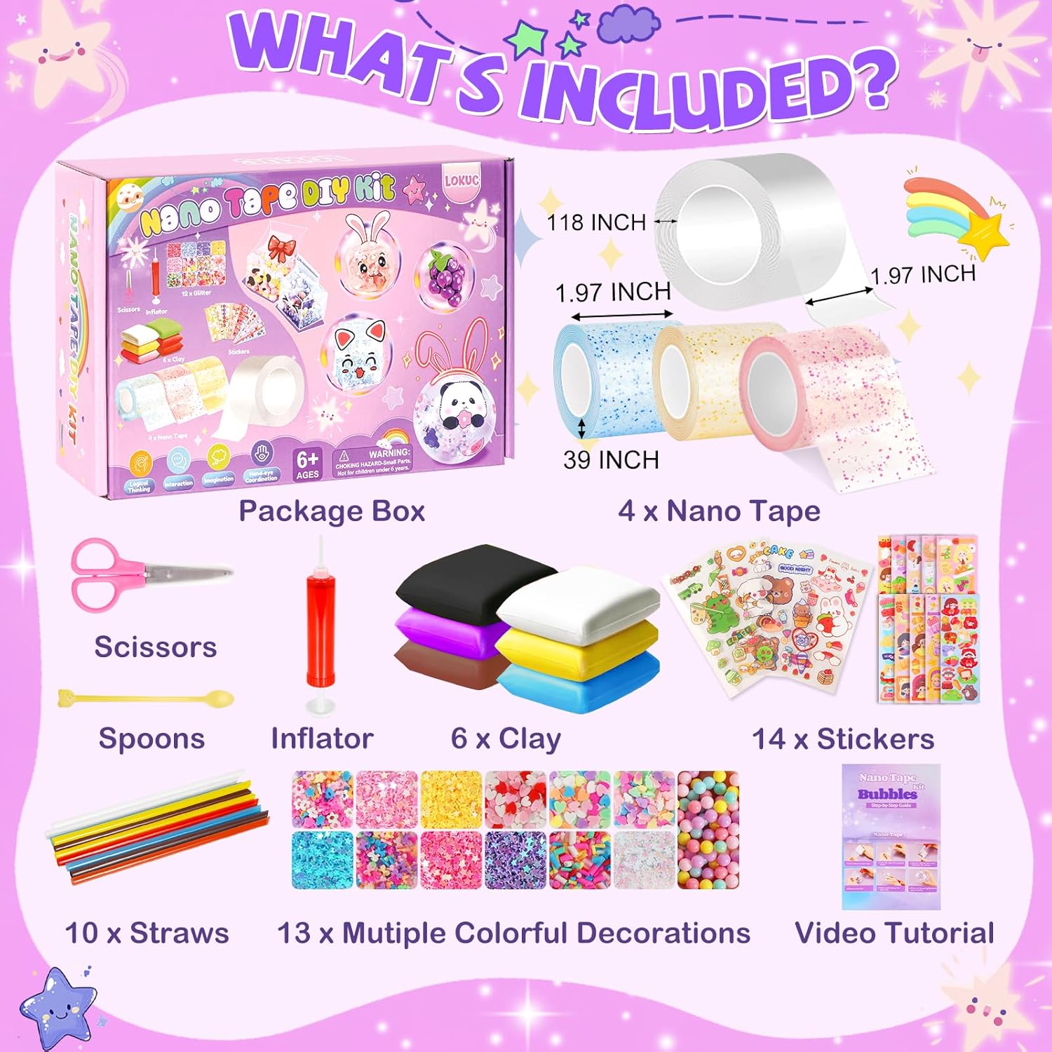 52 Pcs Nano Tape Bubble Kit fo - đánh giá và giá Art Craft Toddlers