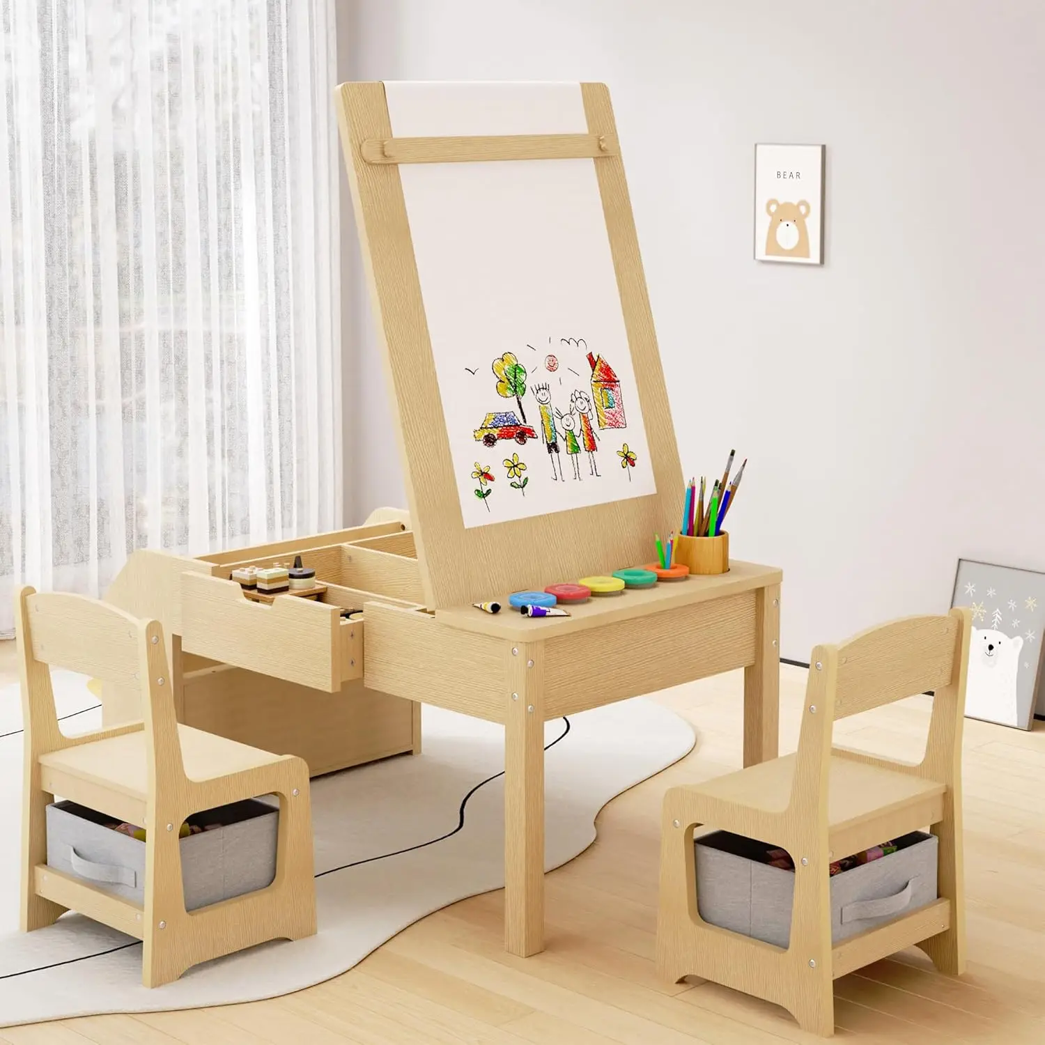 5-in-1 Kids Art Table and Chai - đánh giá và giá Art Craft Toddlers