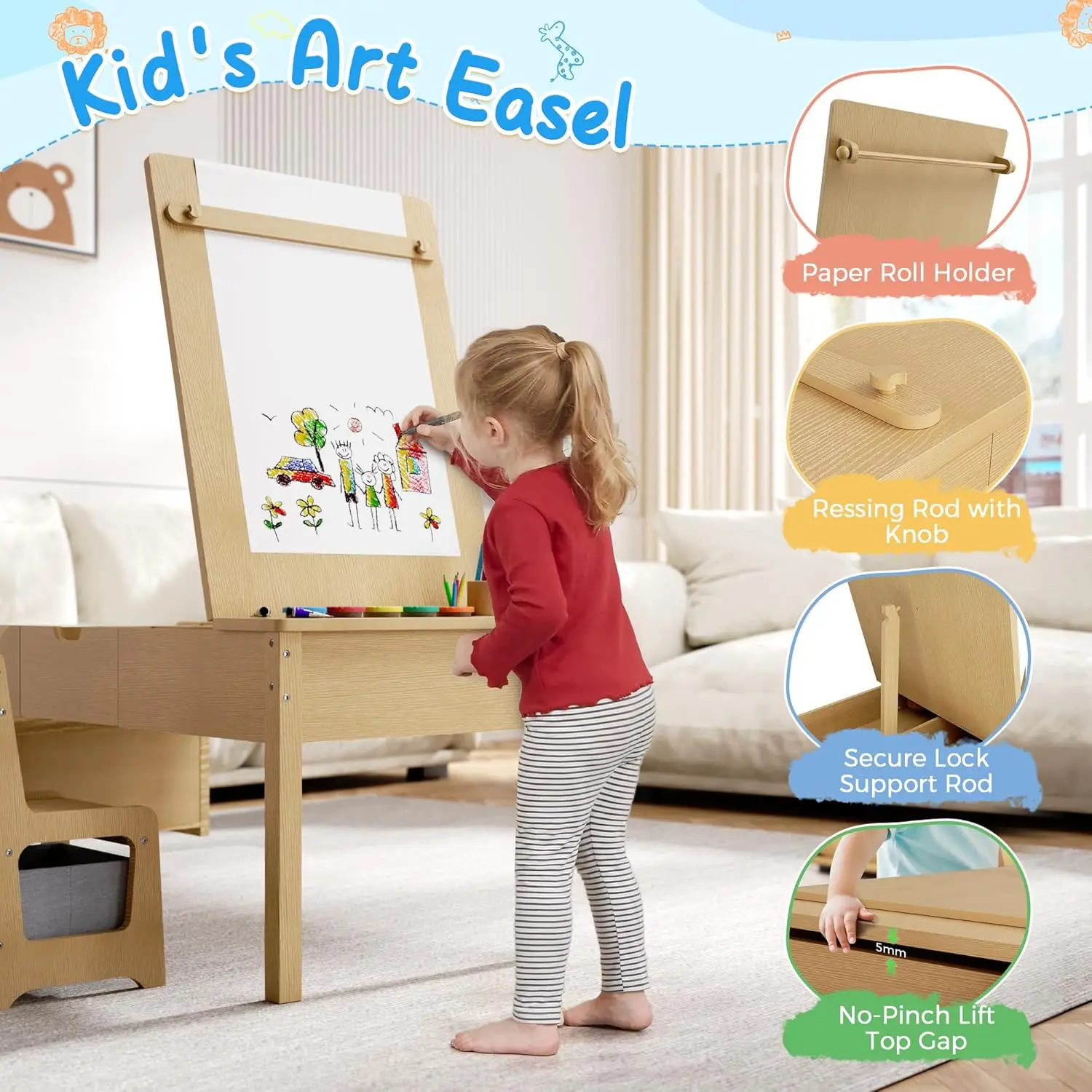 5-in-1 Kids Art Table and Chai - đánh giá và giá Art Craft Toddlers