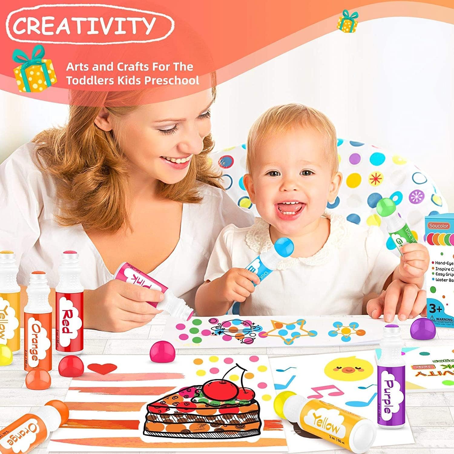 Dot Markers for Toddlers 8 Col - đánh giá và giá Art Craft Toddlers