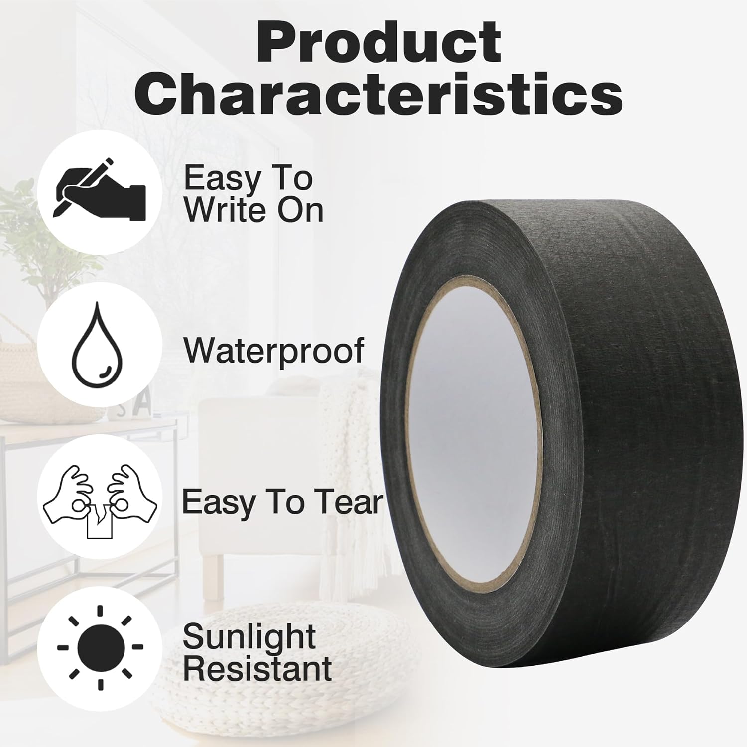 Black Painters Tape 2 inch x 5 - đánh giá và giá School Of Art X Craft