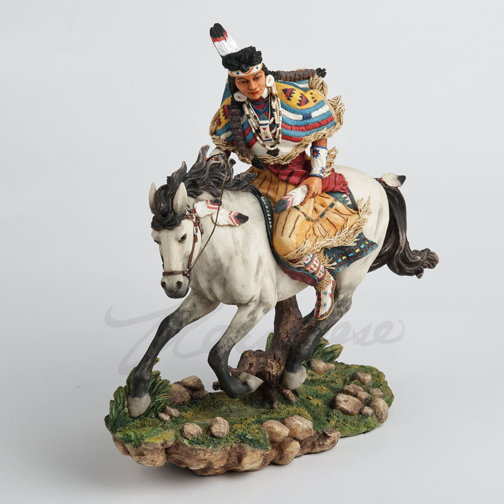 Resin Native American Woman Wa - đánh giá và giá Art Craft Horse