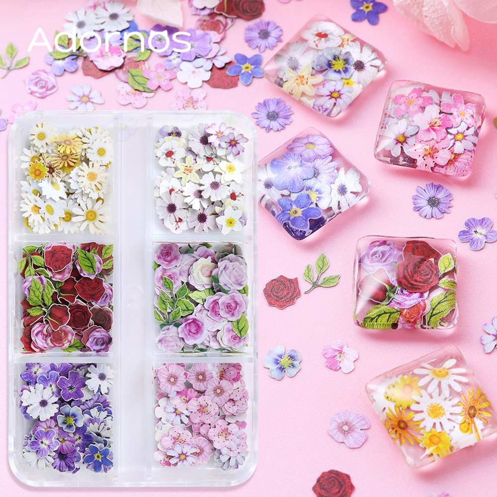 6 Grids Flowers Wood Pulp Chip - đánh giá và giá Art Craft With Leaves