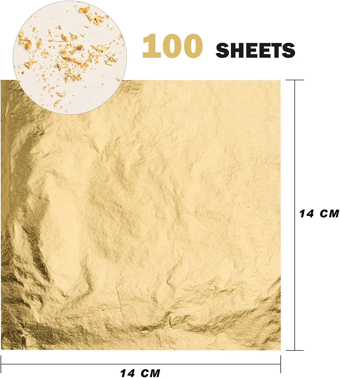 100 Gold Leaf Sheets 14x14 cm  - đánh giá và giá Art Craft Diy