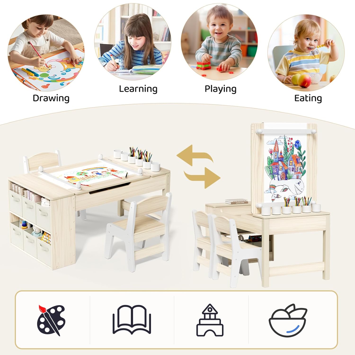 3 in 1 Kids Art Table and Chai - đánh giá và giá School Of Art X Craft