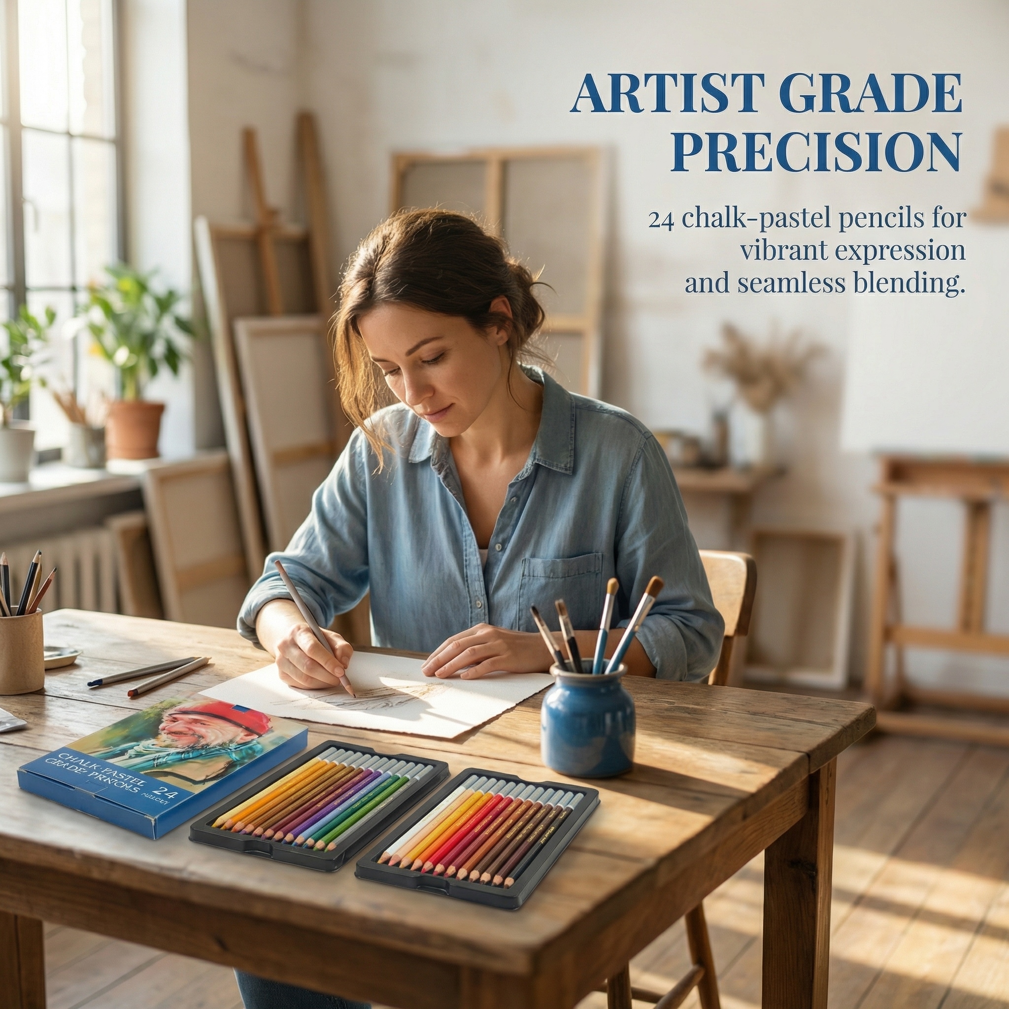 24 Premium Colored Charcoal Pe - đánh giá và giá Chalk Pastel Set