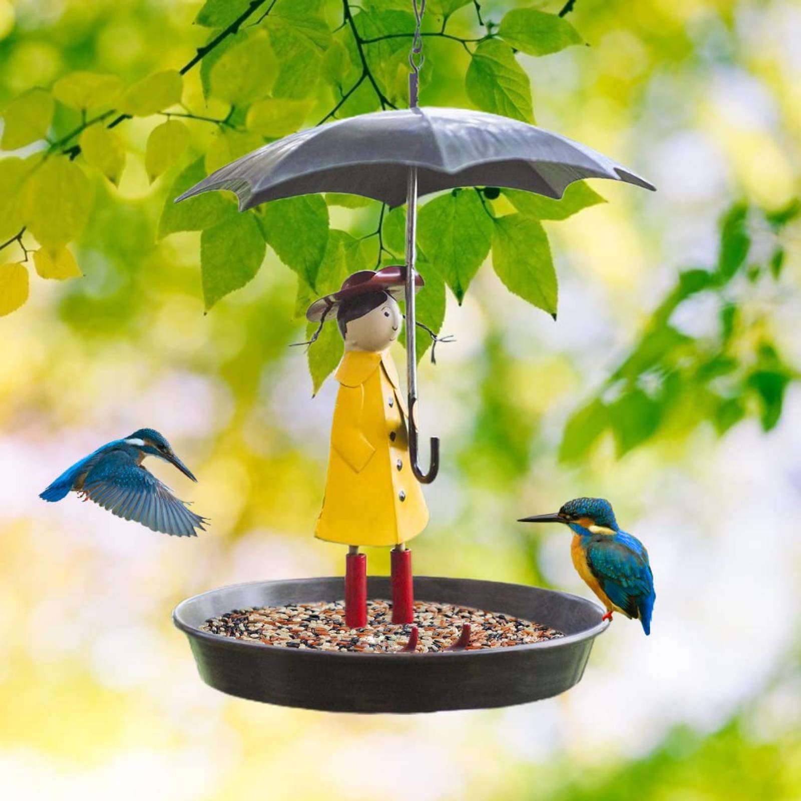 Girl with Umbrella Bird Feeder - đánh giá và giá Art Craft & Architecture