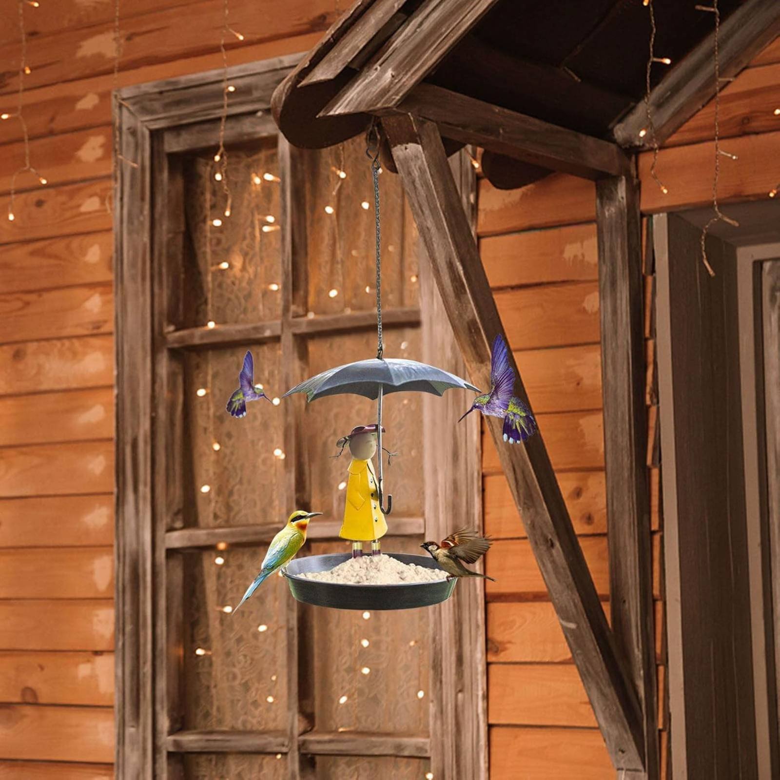 Girl with Umbrella Bird Feeder - đánh giá và giá Art Craft & Architecture