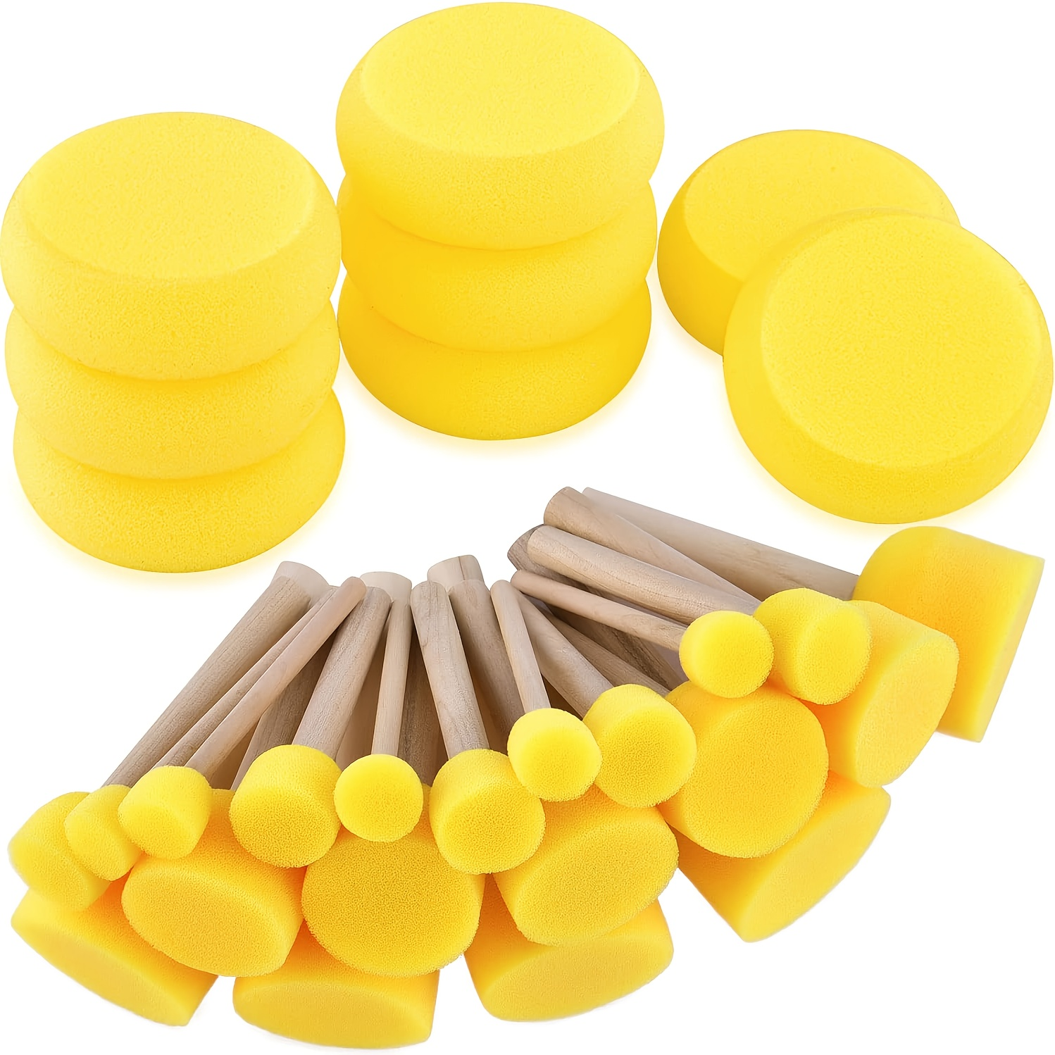 28 Pieces Round Sponge Brush,  - đánh giá và giá Watercolor Brush Pen