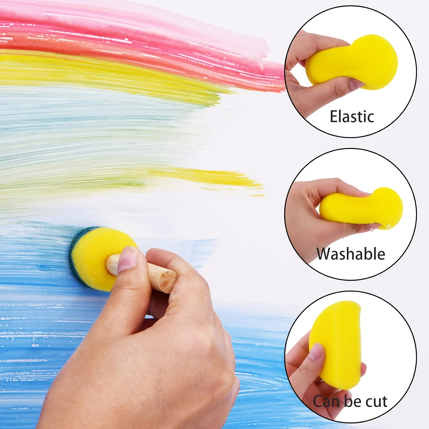 28 Pieces Round Sponge Brush,  - đánh giá và giá Watercolor Brush Pen
