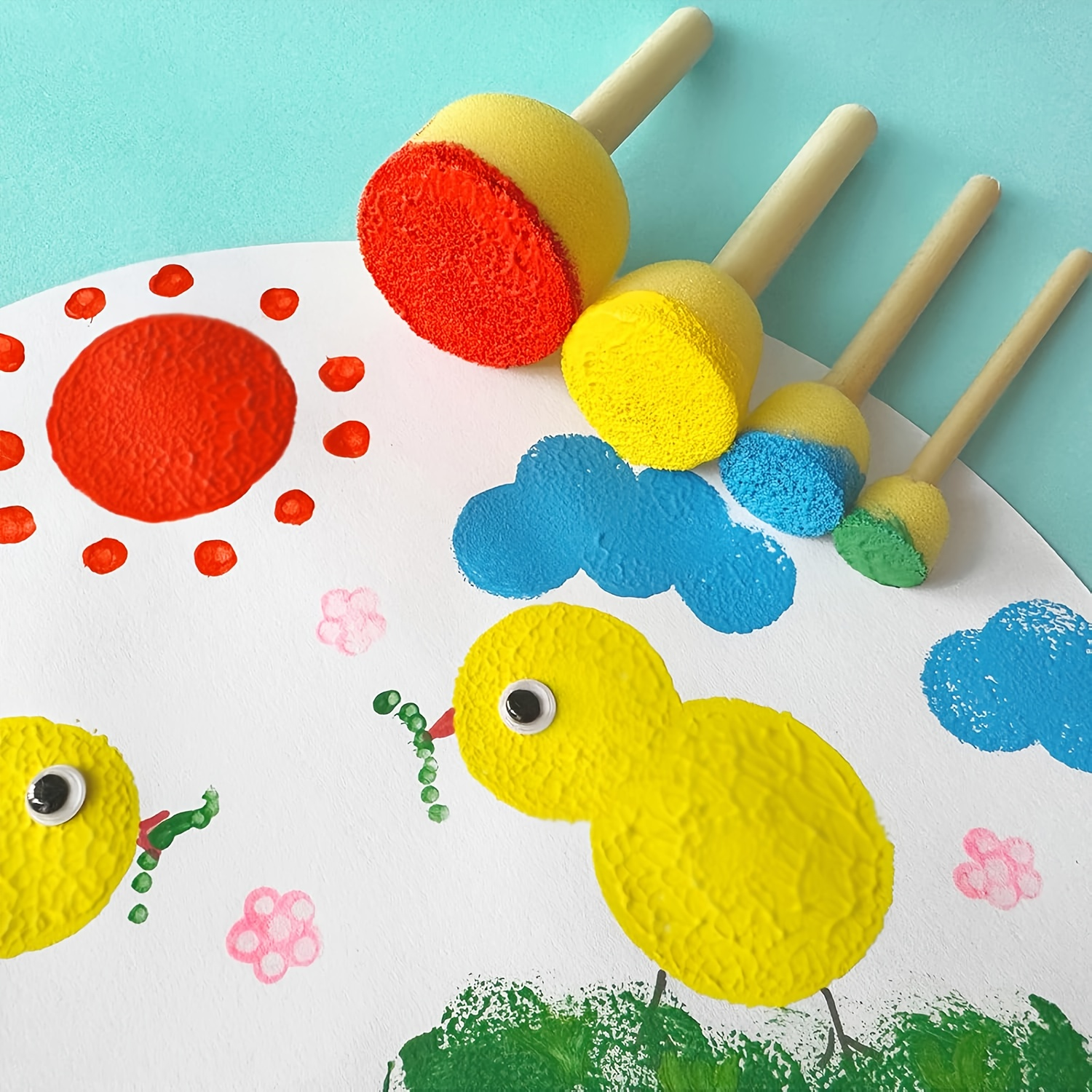 28 Pieces Round Sponge Brush,  - đánh giá và giá Watercolor Brush Pen