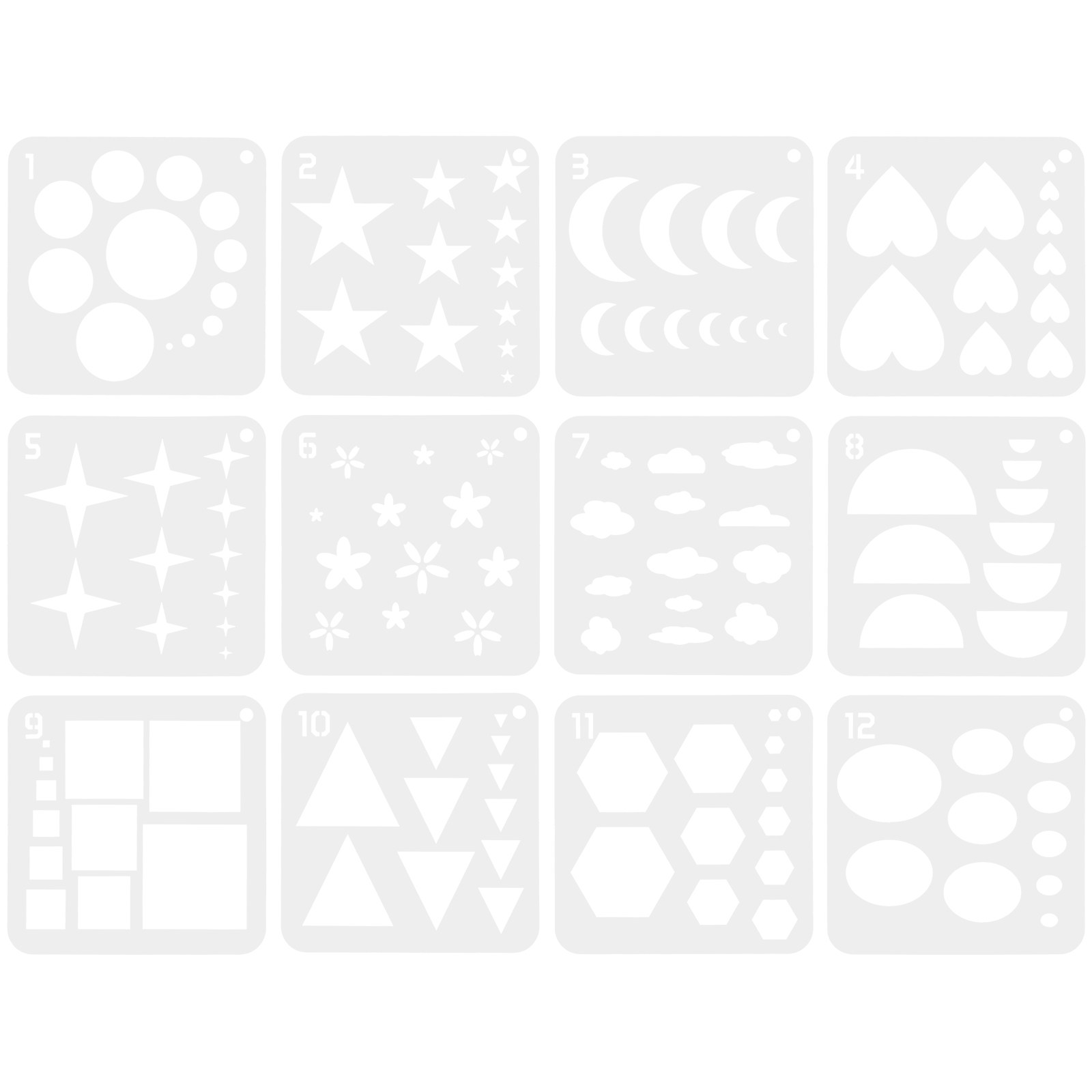 12Pcs Geometric Art Stencils R - đánh giá và giá Art Craft Template