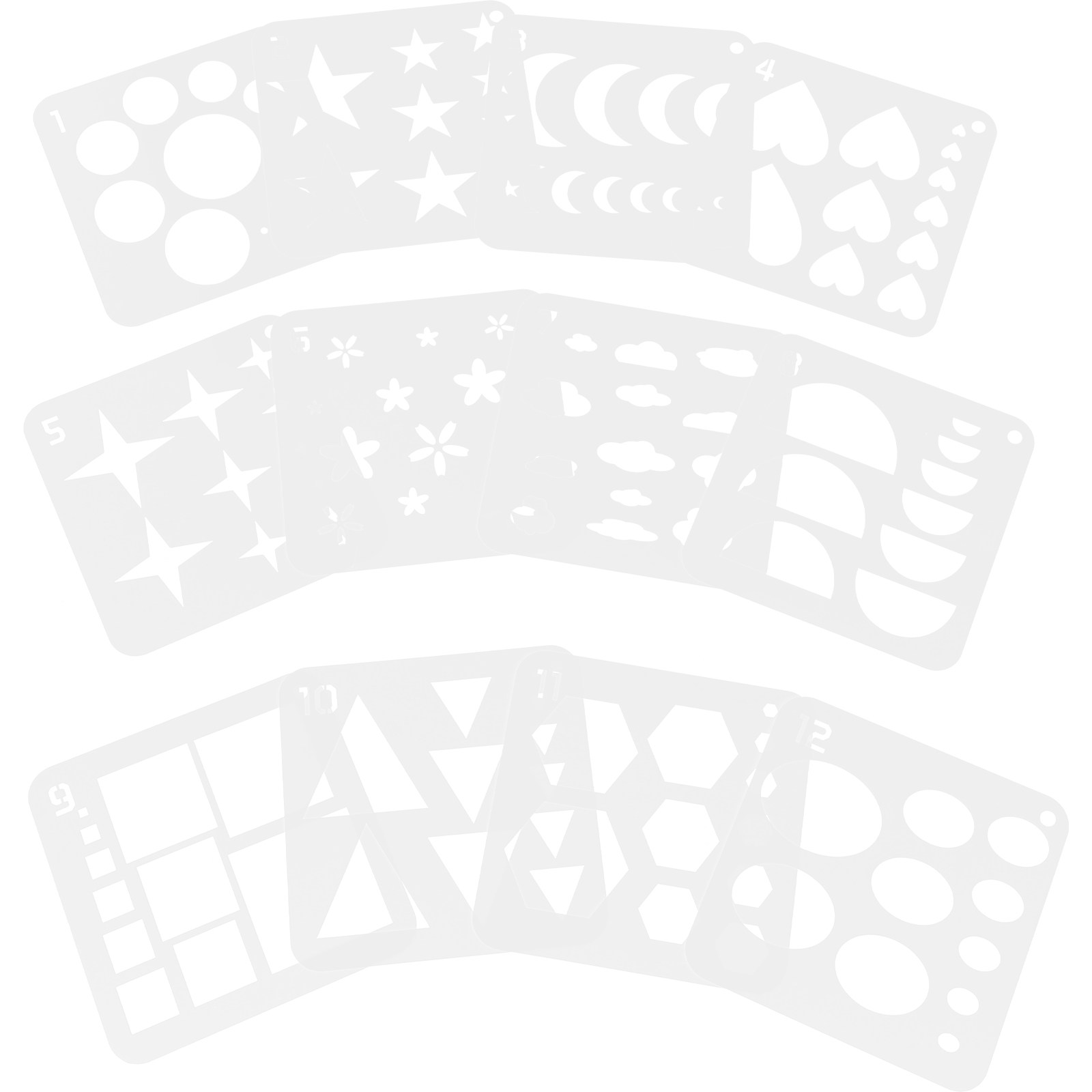 12Pcs Geometric Art Stencils R - đánh giá và giá Art Craft Template