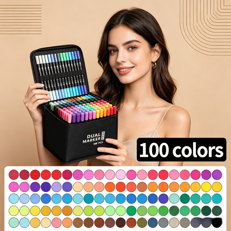 100 Colors Dual Tip Watercolor - đánh giá và giá Watercolor Brush Pen